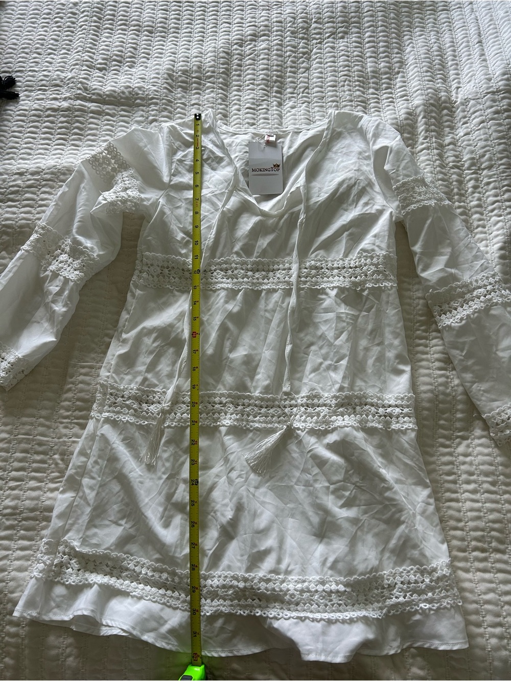 Mossimo Supply Co. White Lace-Trim Swim Coverup